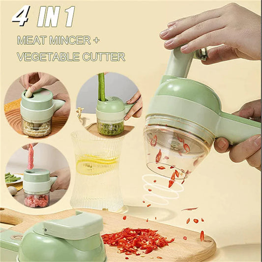 KC Best kitchen Tool 4 In 1 Handheld Electric Vegetable Cutter Set - KC Luxury Store